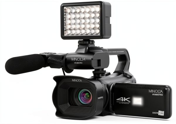 Minolta MN4KPRO 4K Camcorder WiFi Bundle Black-1