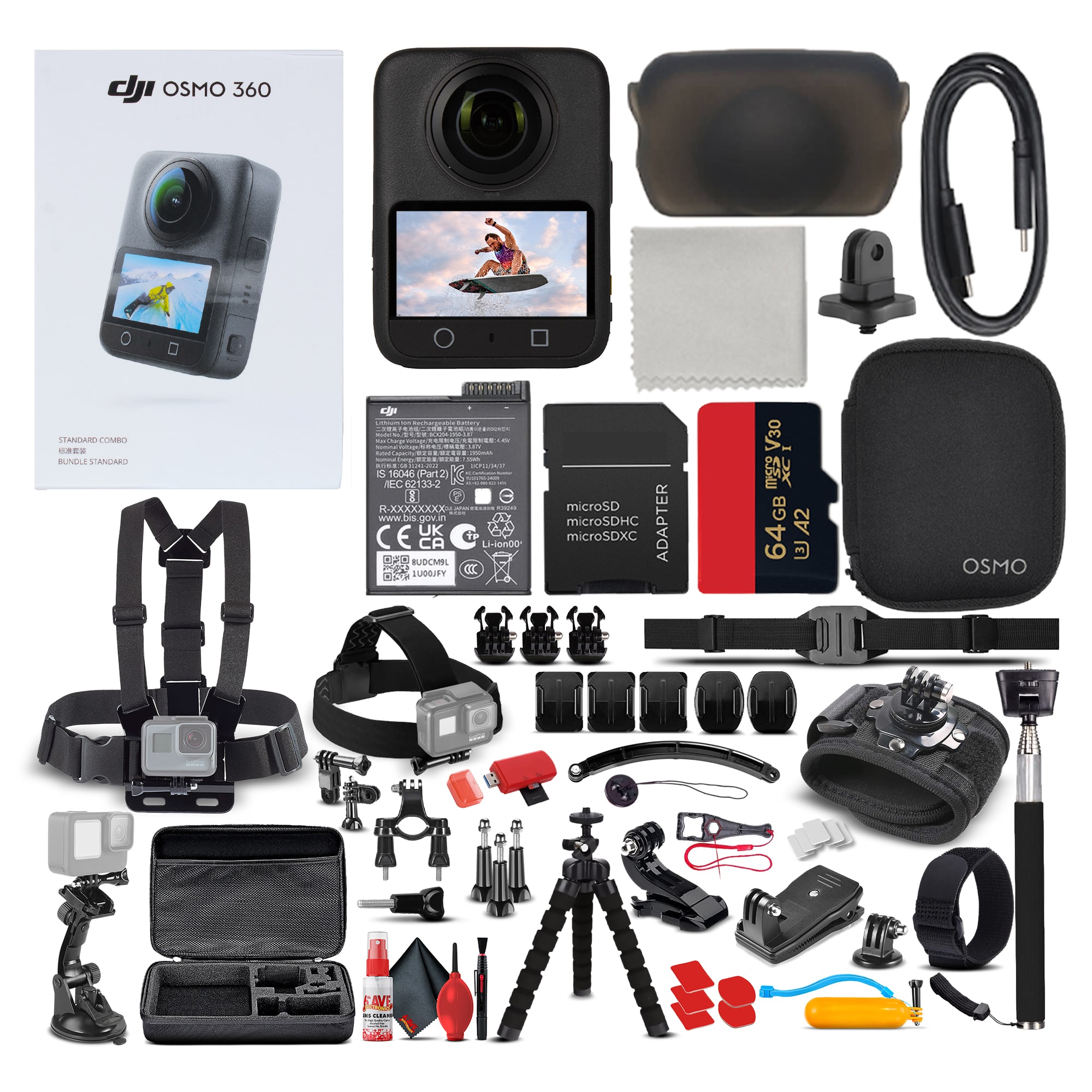 DJI Osmo 360 Action Camera recording 360-degree footage outdoors
