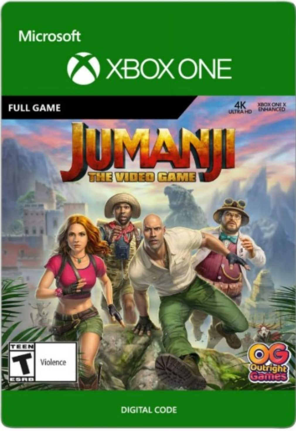 JUMANJI Xbox One game cover showcasing adventure scenes