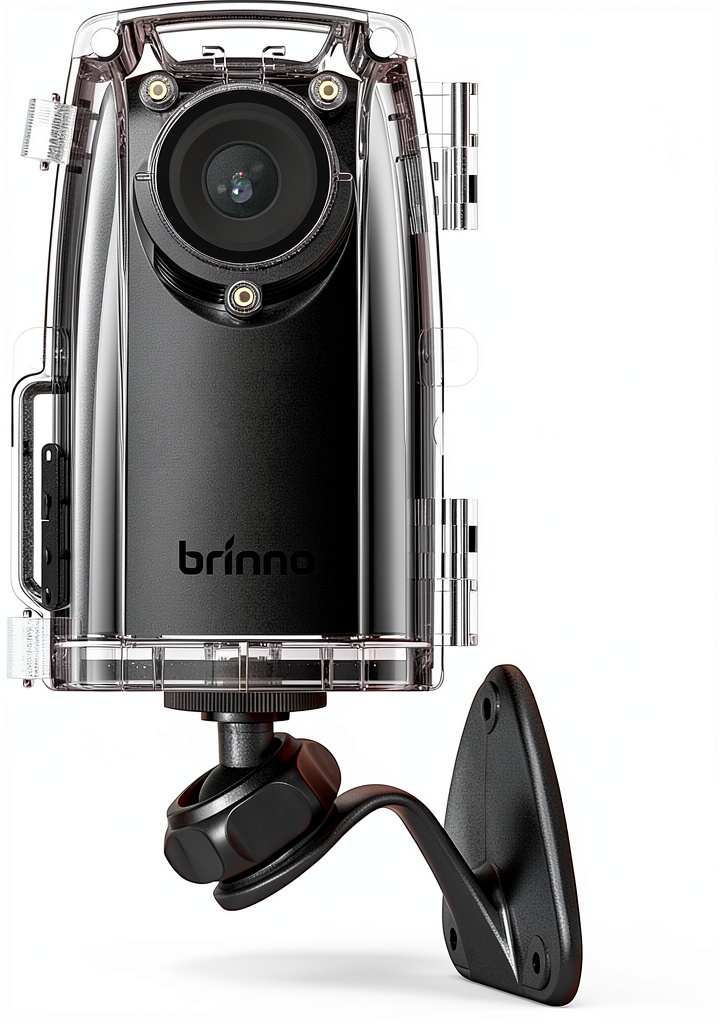 Brinno BCC300 time-lapse camera mounted outdoors with clear sky background