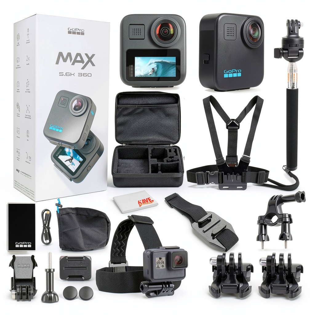 GoPro MAX 360 camera in action during a ski run