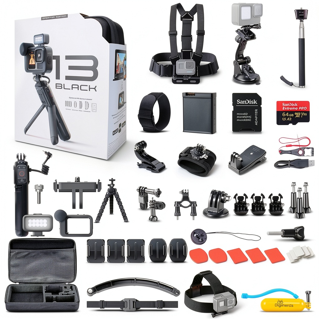 GoPro HERO13 Black Creator Edition with accessories on a table