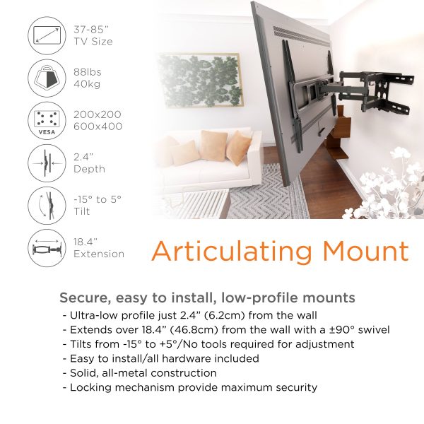 ProMounts Full Motion TV Wall Mount Steel Articulating-1