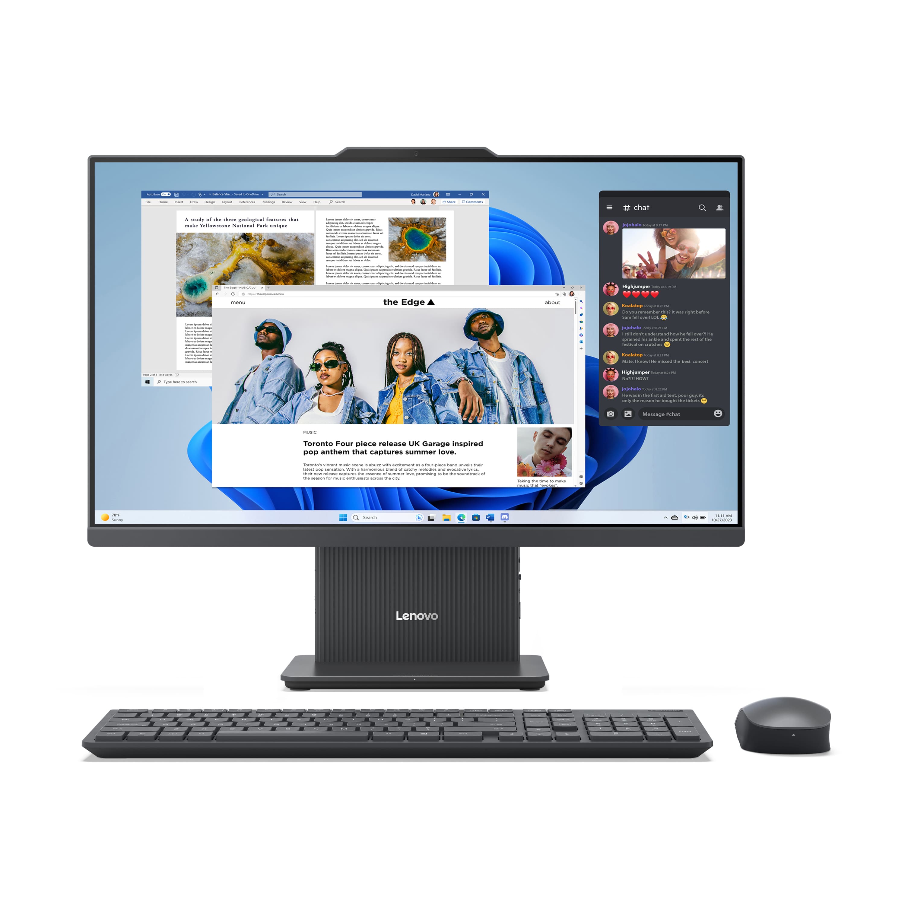 Lenovo IdeaCentre AIO setup on a modern desk
