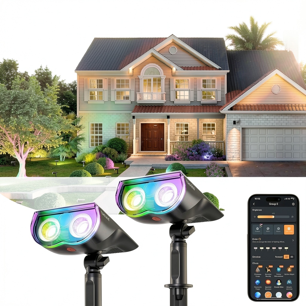 Linkind solar smart light installed in a garden setting