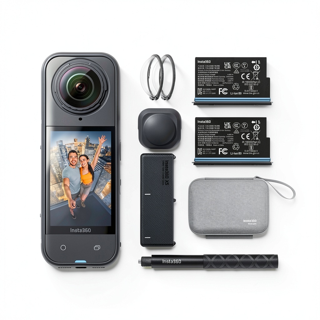 Insta360 X5 Essentials Bundle mounted on a bicycle handlebar