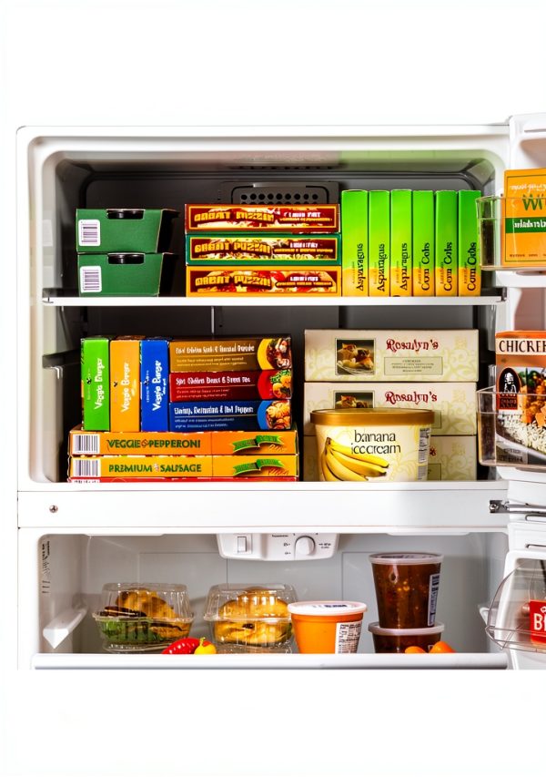 GE Top Freezer Refrigerator Edge Glass Shelves White Black-4