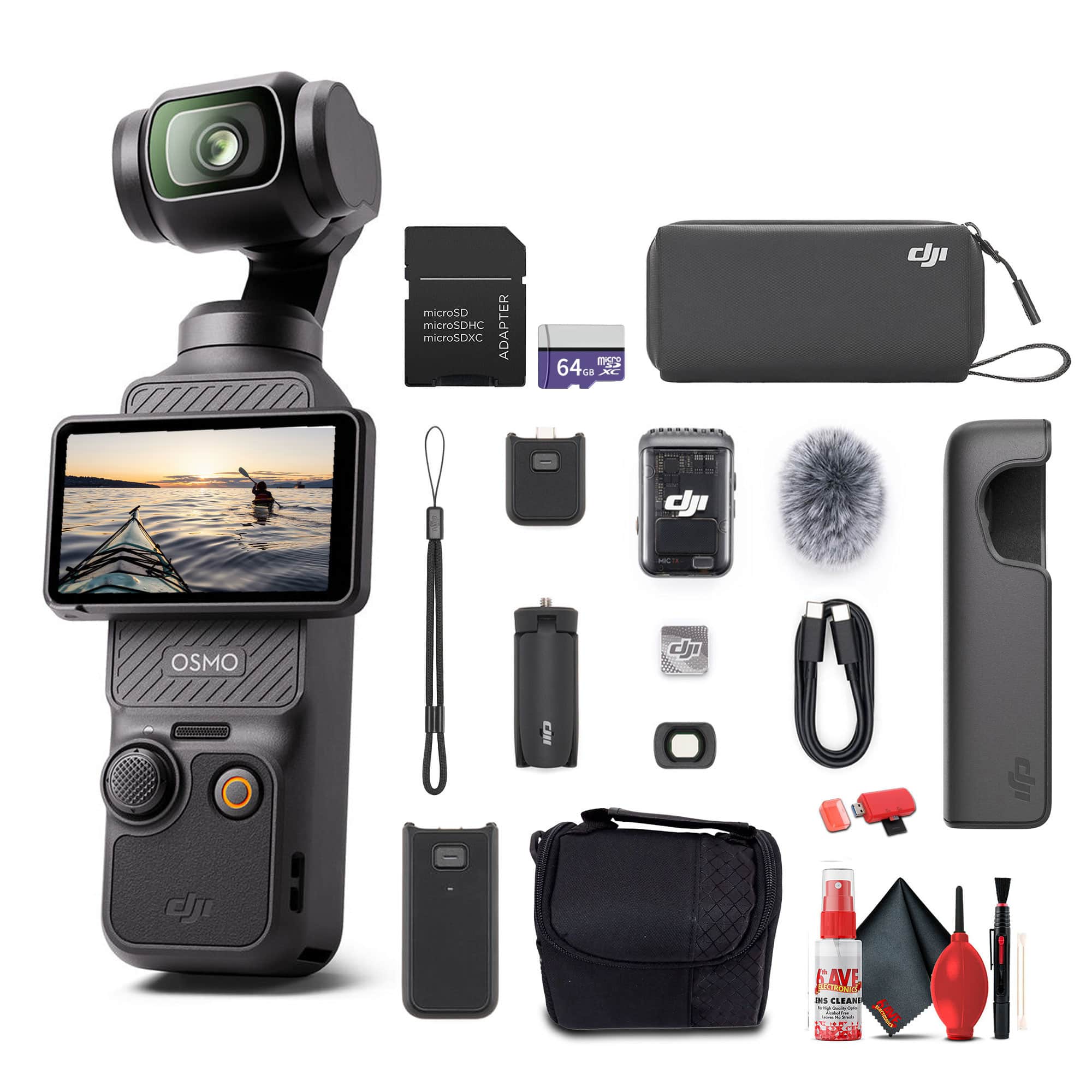 DJI Osmo Pocket 3 Creator Combo showing compact design and included accessories