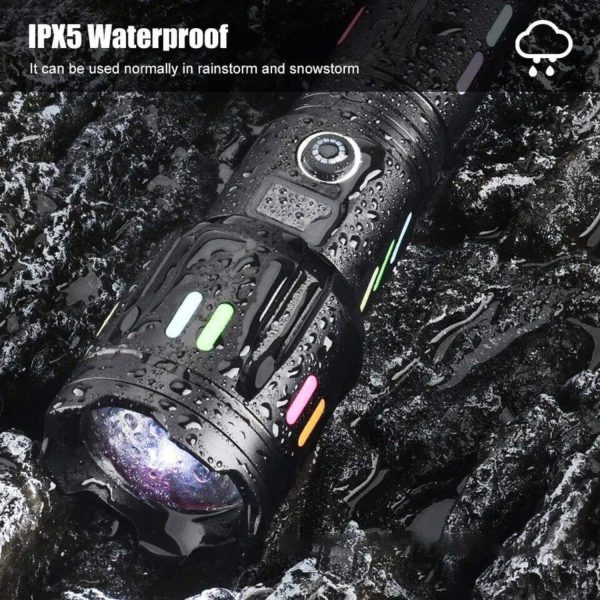 Tactical Flashlight Rechargeable Aluminum Alloy Outdoor Use-3