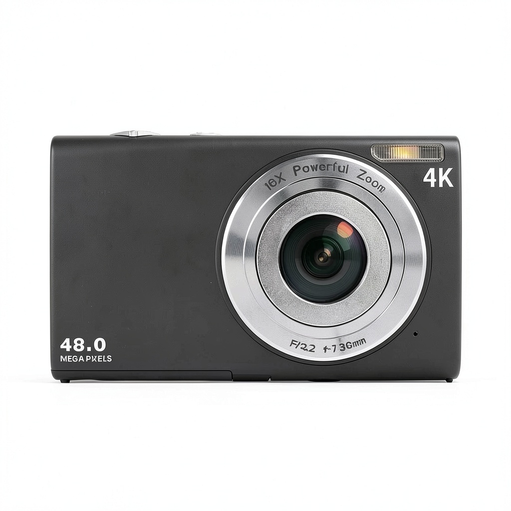 BlurFix Digital Camera displaying 4K video on its IPS screen