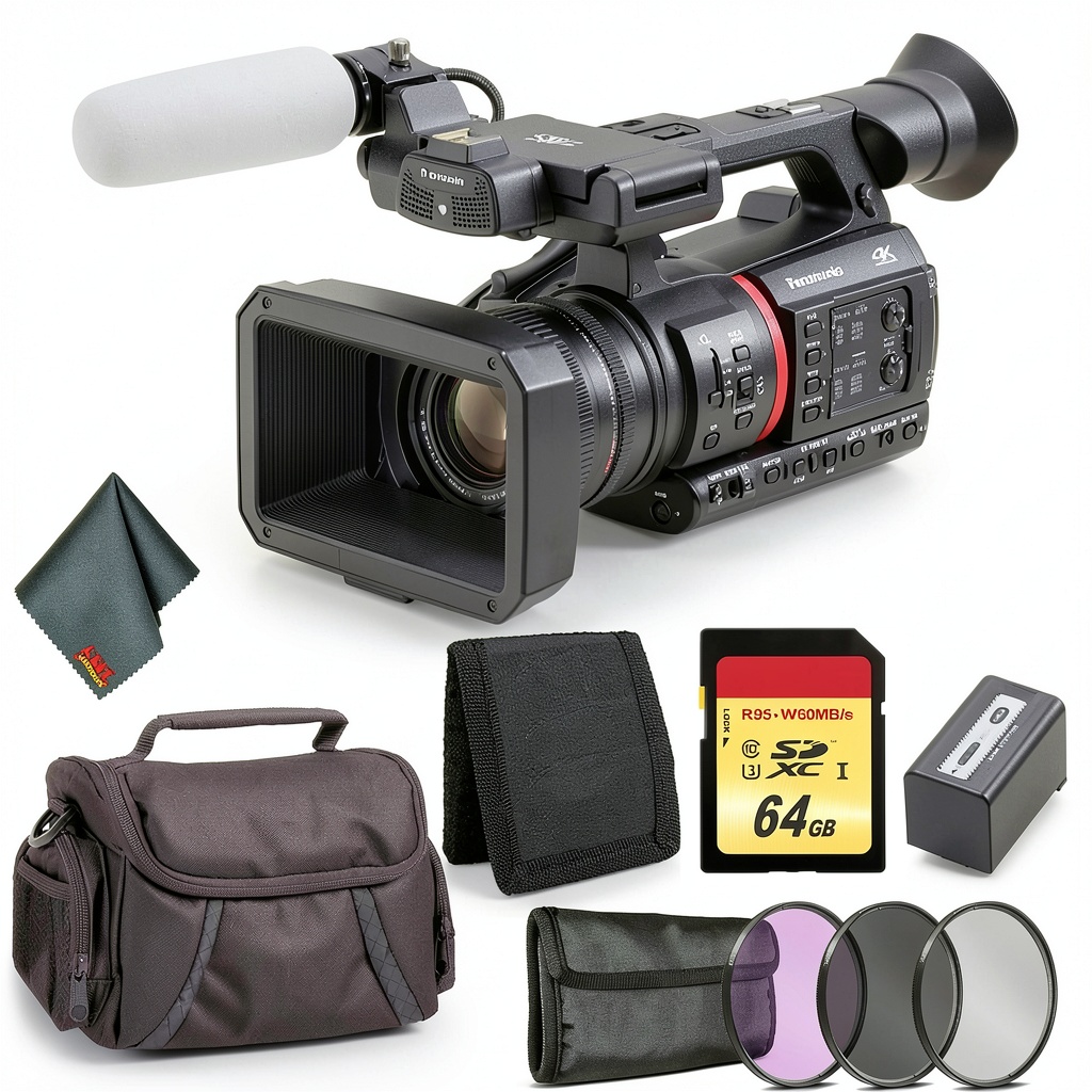 Panasonic AG CX350 4K camcorder in use during an outdoor shoot